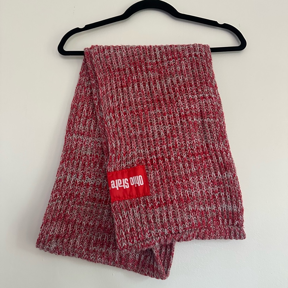 Ohio State Buckeyes Red and‎ White Knit Scarf